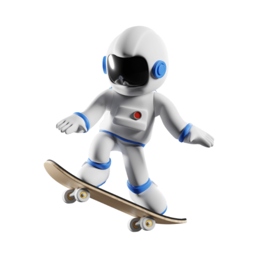 space person skateboarding