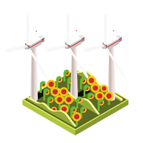 Illustration of windfarm
