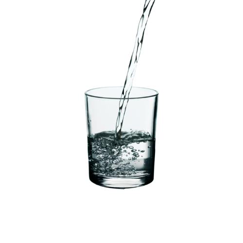 Salt water poured into a glass