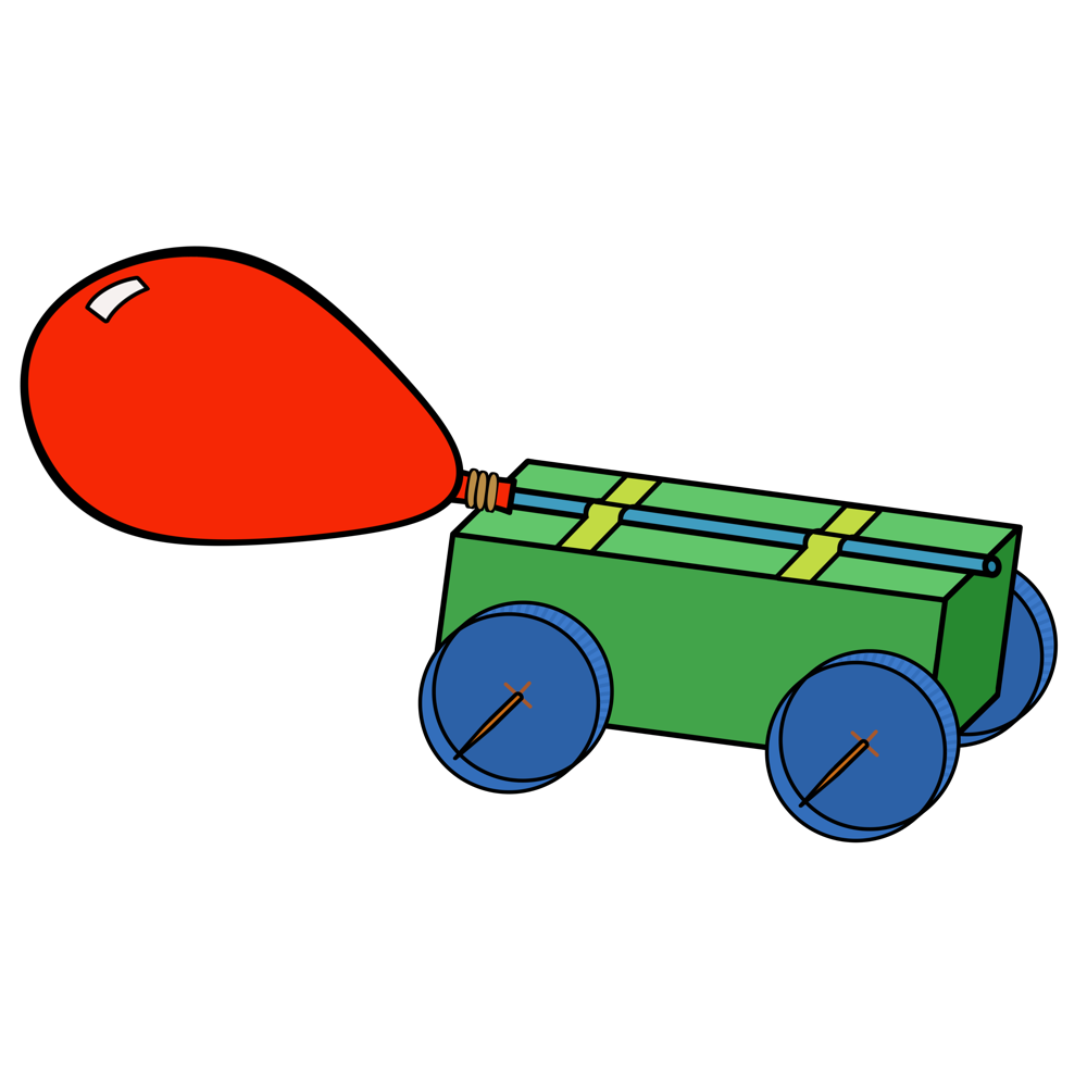 Illustration of a balloon car